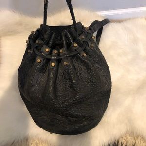 Alexander Wang black bucket bag w/ gold hardware
